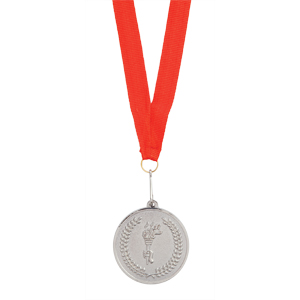 Медаль наградная на ленте "Серебро" с логотипом