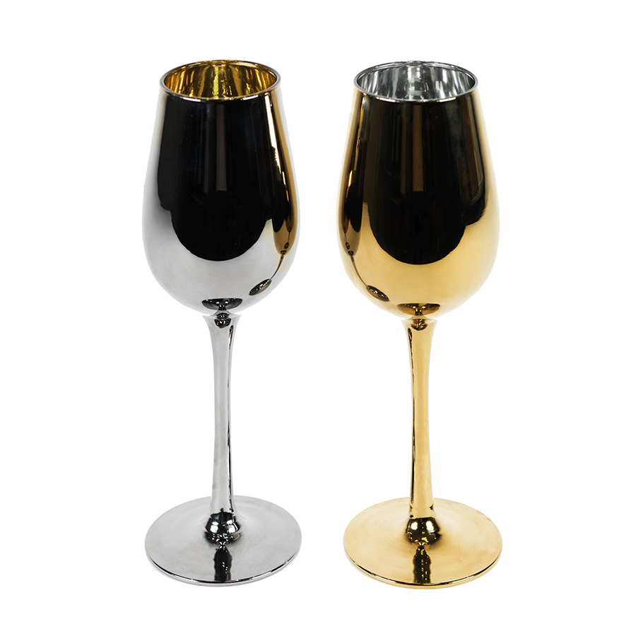 Набор бокалов для вина MOON&SUN (2шт), золотой и серебряный